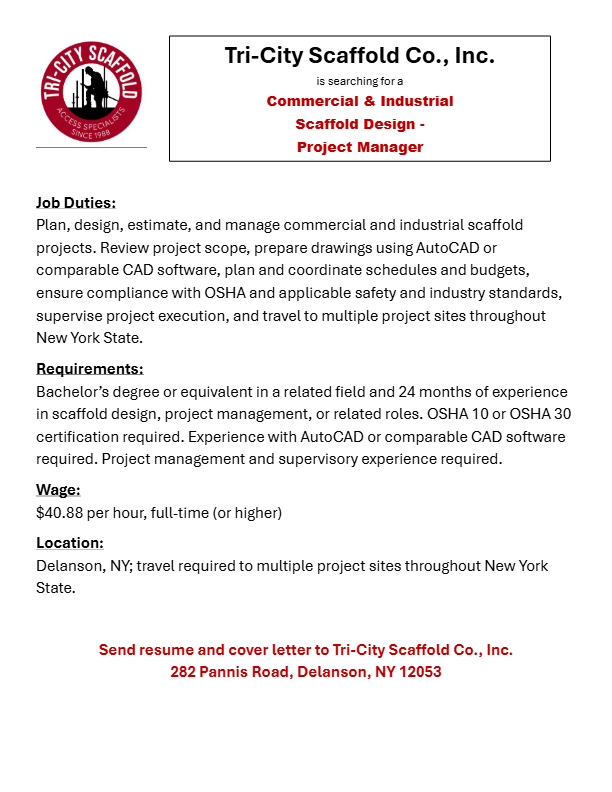 Commercial Industrial Scaffold Design-Project Manager-Posting 2026